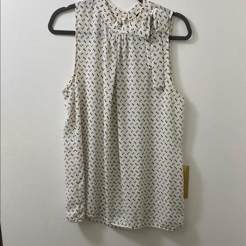 Ann Taylor Sleeveless Blouse in Cream and Black